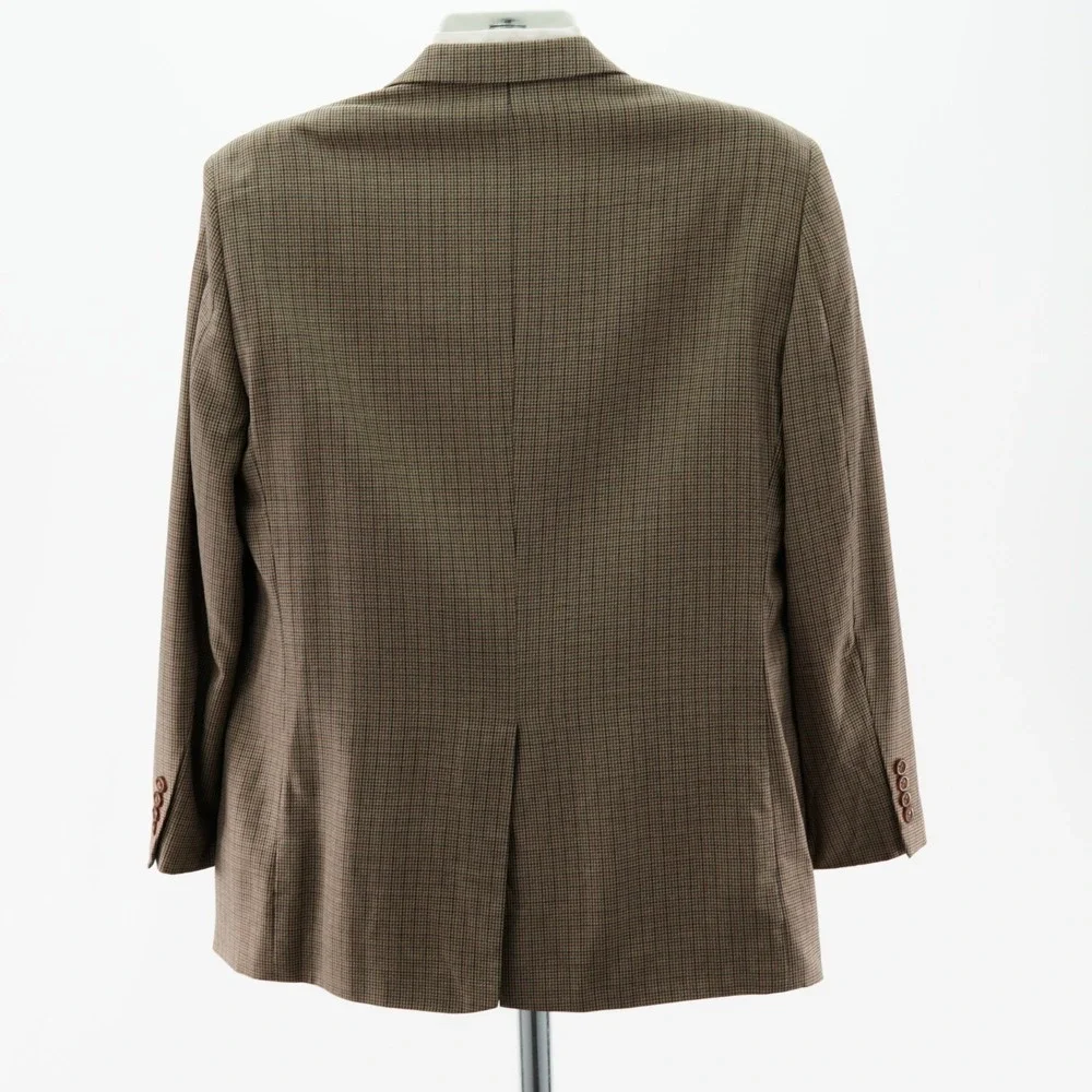 Joseph & Feiss Gold Wool Silk Tan Houndstooth Sport Coat 42R Tagged 44R